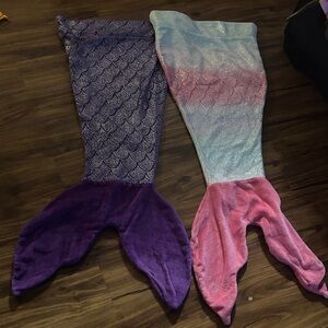 Mermaid Tail Kids One Piece Set - Purple and Pink